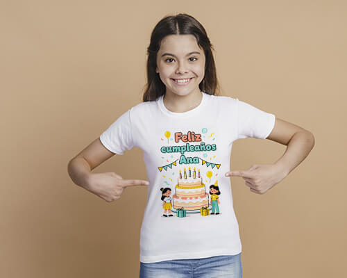 Camisetas personalizadas para cumpleaños de niñas